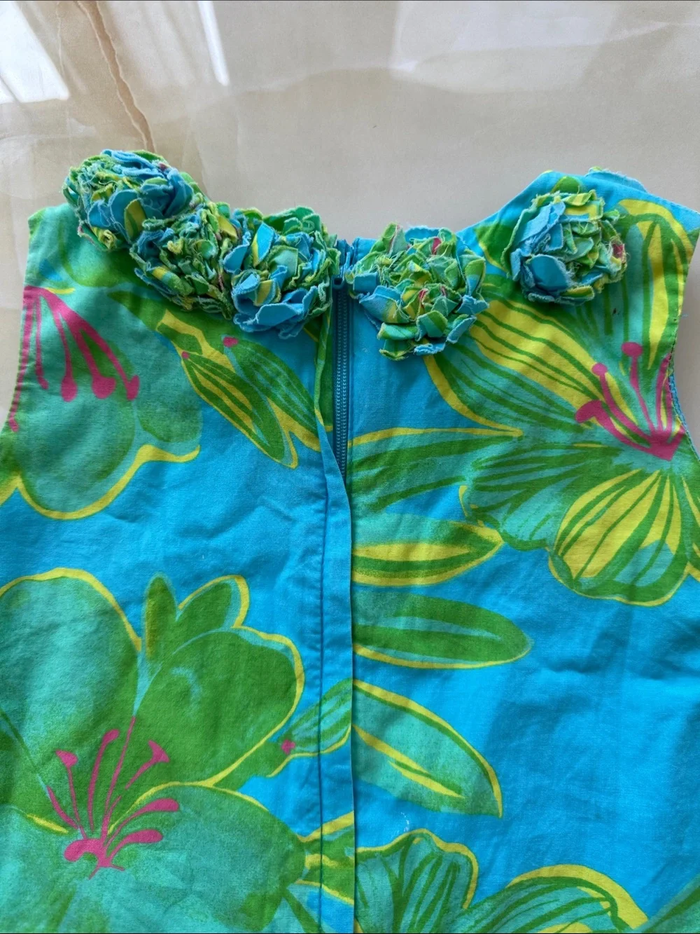 Lilly Pulitzer Turquoise Blue & Green Floral Sleeveless Dress - Picture 4 of 4